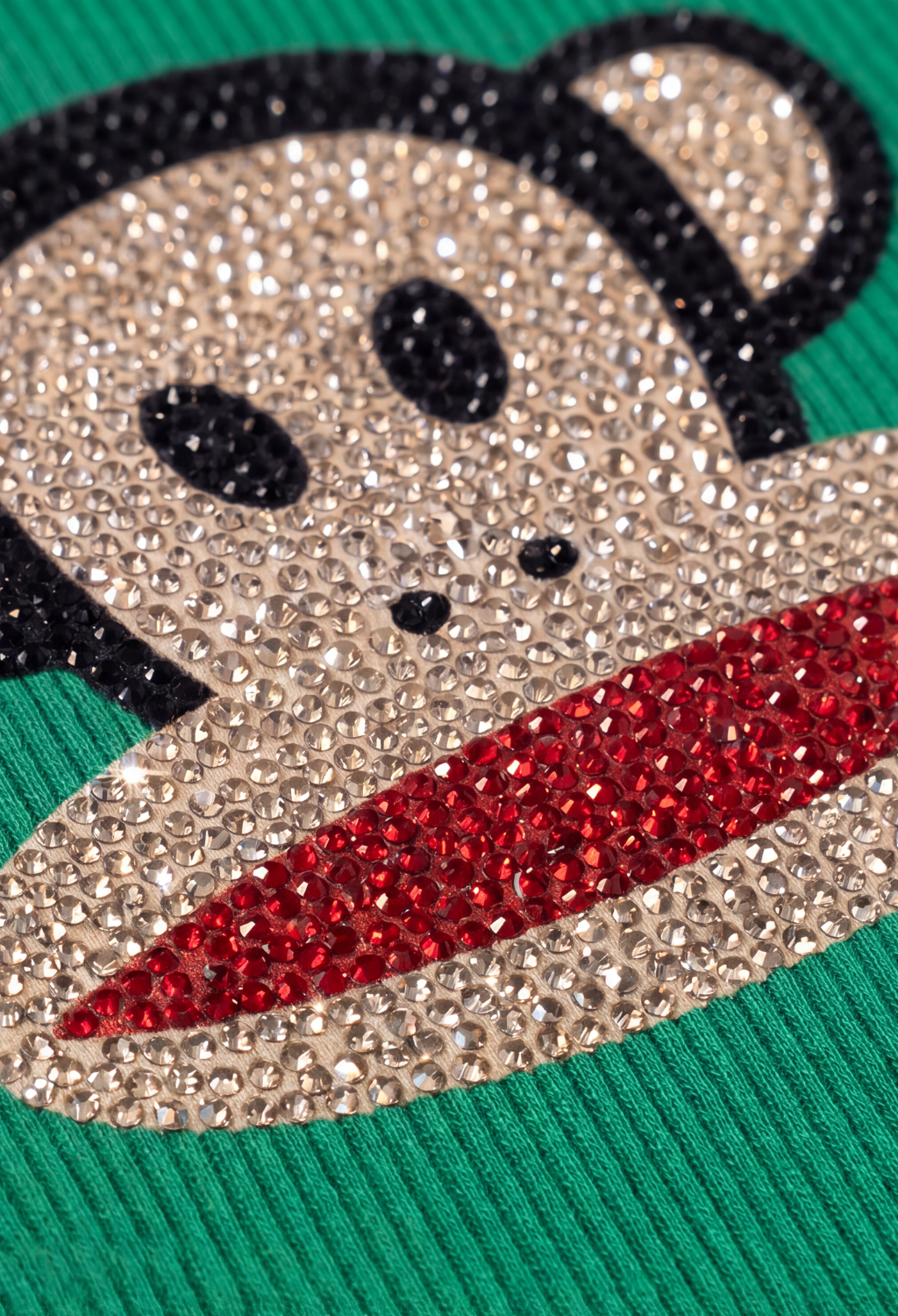 GREEN RHINESTONE TANK TOP